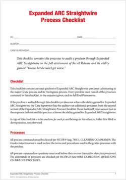 Form: ARC Straightwire Process checklist<br>[Pack of 4]