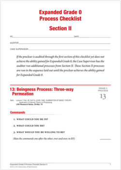 Form: Grade 0 Grade Process checklist II<br>[Pack of 2]