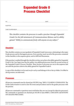 Form: Grade 0 Grade Process checklist<br>[Pack of 4]