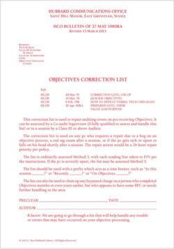 List: Objectives Correction List<br>[Pack of 5]