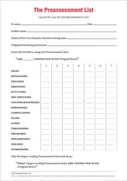 List: Preassessment List<br>[Pack of 10]